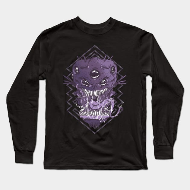 Alien Monster Head Long Sleeve T-Shirt by MimicGaming